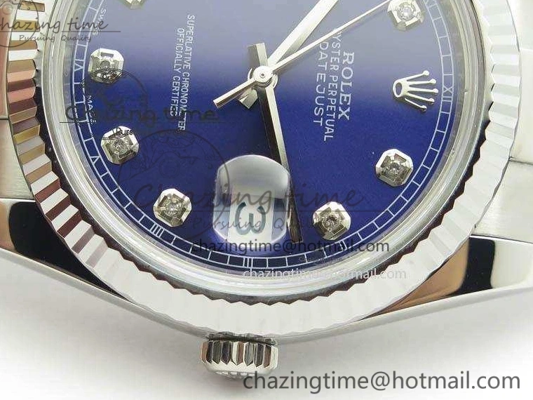 MiroTime 0520 FlexibleFit DateJust 41mm 126334 Noob 1:1 Best Edition Fluted Bezel Blue Diam Dial On SS Oyster Bracelet A 3583